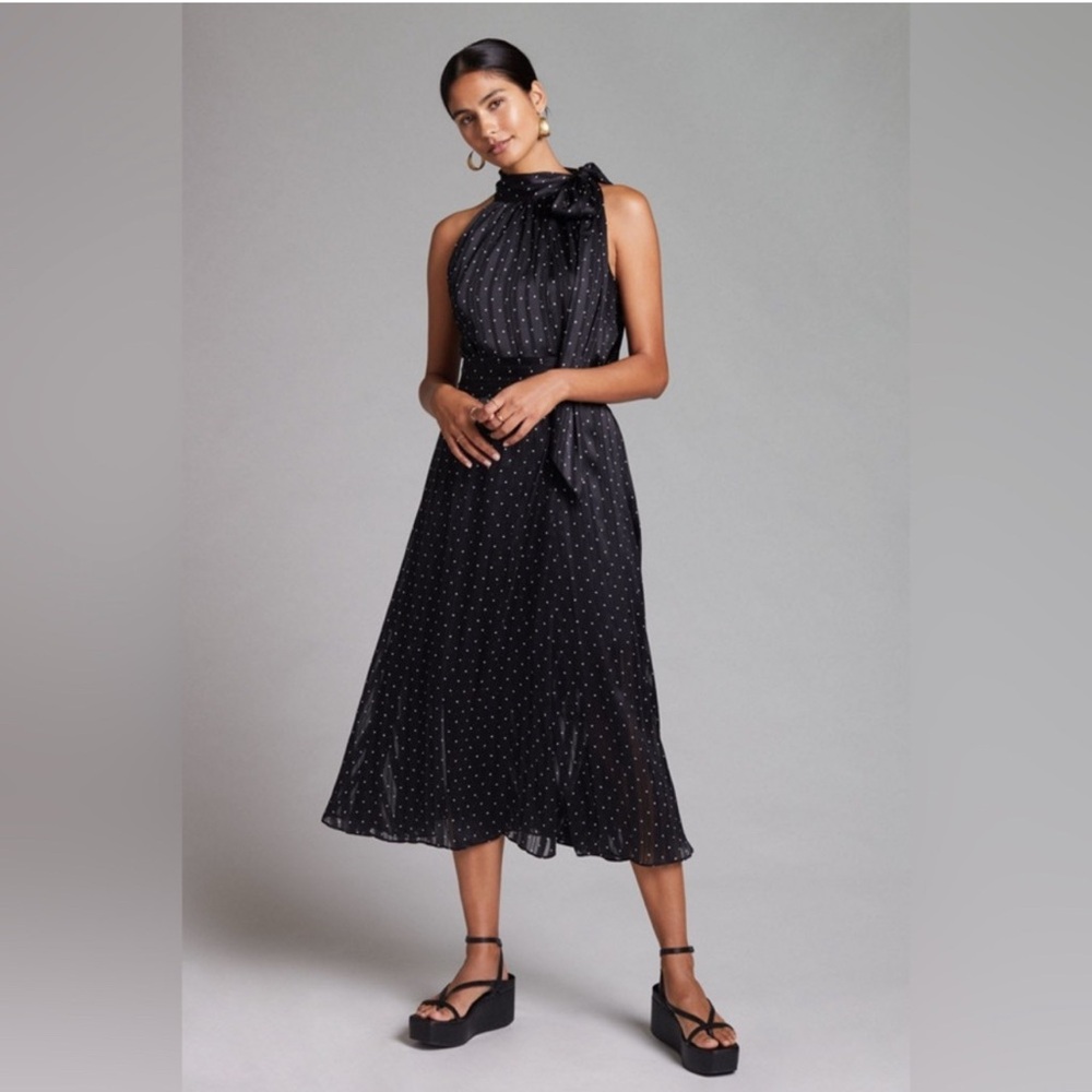 Sachin and Dot x Anthropologie Polka Dot Halter Dress